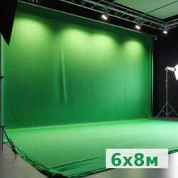 Хромакей-фон 6×8 м — профессиональный зелёный фон для студий